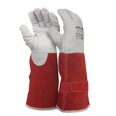 ARMOUR RED LEATHER TIG GLOVE KEVLAR LINED (2XL)