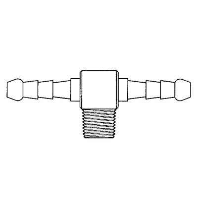 TITON 1/2 HOSE x 3/8 BSPT MALE BRANCH TEE